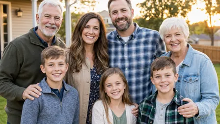 Family portrait representing personal insurance