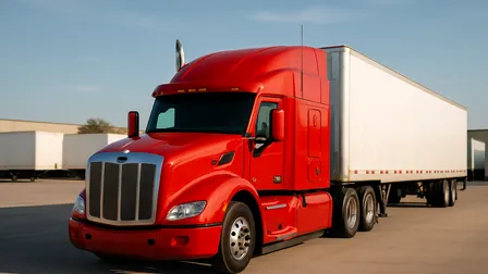 Red tractor trailer representing specialized business insurance